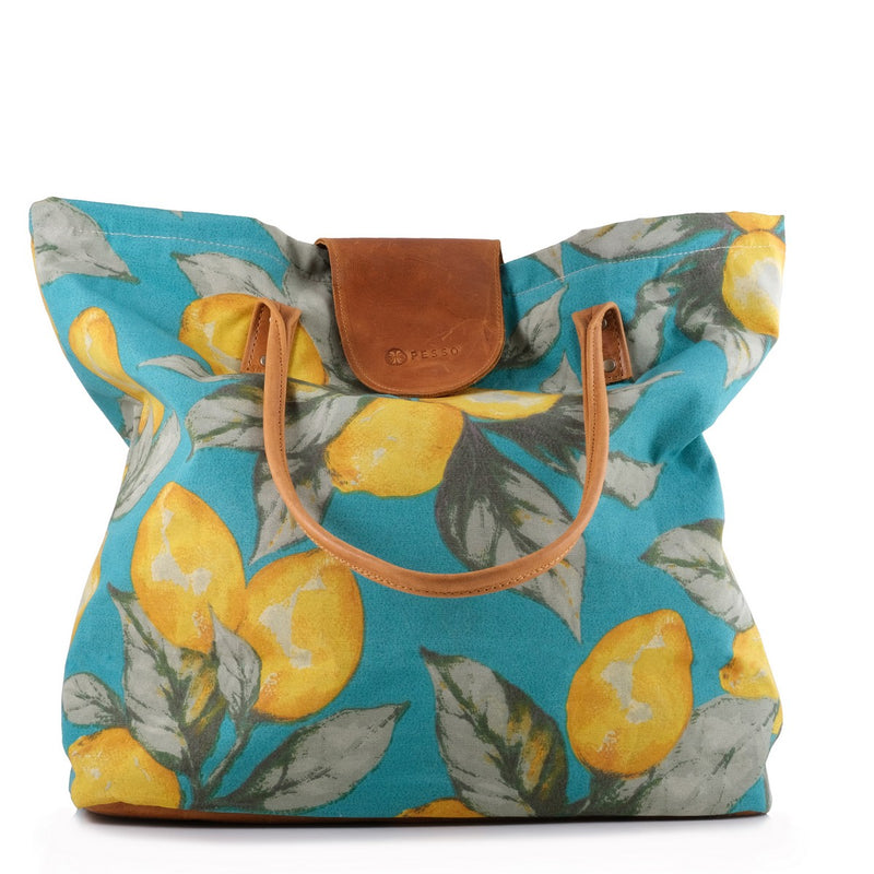 Pesso Beach Bag Blue/Lemon